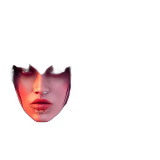 face, mask, crown, creature, vaporwave, 3d render, photorealistic, pixel art transparent PNG cut-out