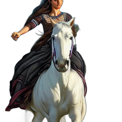 dragon, dress, sword, fantasy art transparent PNG cut-out