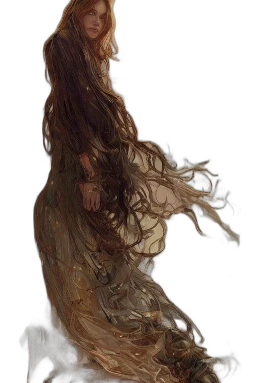 dress, hair, creature, face transparent PNG cut-out