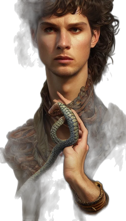 dragon, staff, hair, sword transparent PNG cut-out