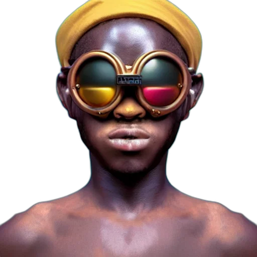 mask, face, robot, jewelry, cyberpunk, 3d render, concept art, photorealistic transparent PNG cut-out
