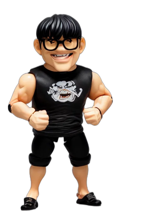 cartoon, 3d render, plastic, action transparent PNG cut-out