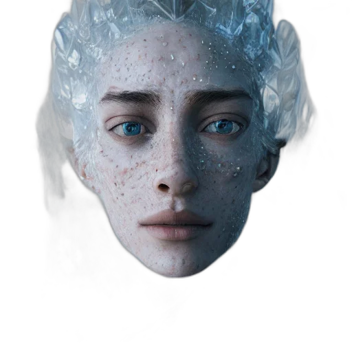 mask, face, crown, creature, concept art, photorealistic, fantasy art, 3d render transparent PNG cut-out