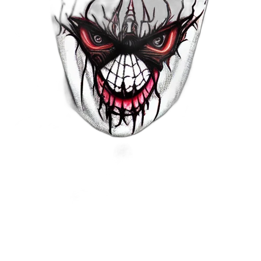 mask, face, creature, concept art, comic book art, 3d render, fantasy art, fractal transparent PNG cut-out