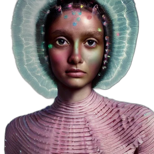 robot, face, jewelry, crown, concept art, photorealistic, 3d render, fantasy art transparent PNG cut-out