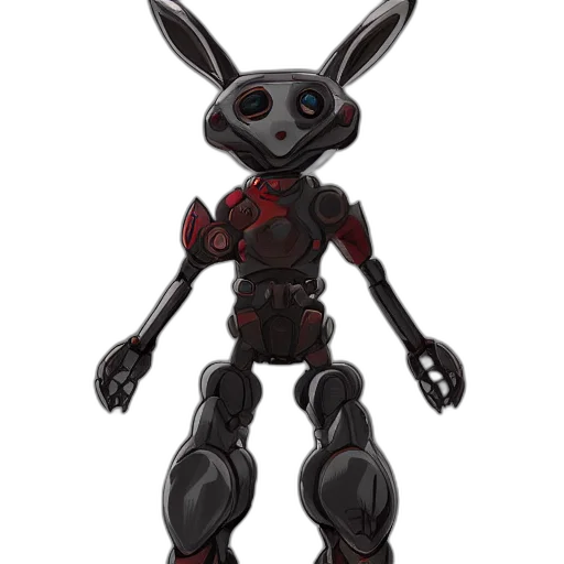robot, creature, animal, 3d render, concept art, cartoon, rabbit, style transparent PNG cut-out