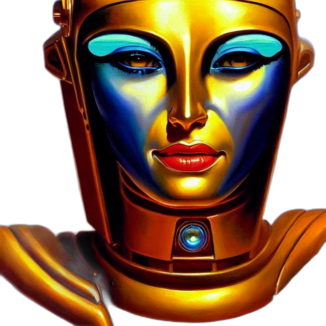 robot, mask, jewelry, face transparent PNG cut-out