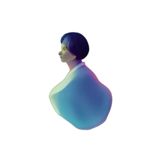 dress, face, robot, crown, 3d render, vaporwave, concept art, photorealistic transparent PNG cut-out