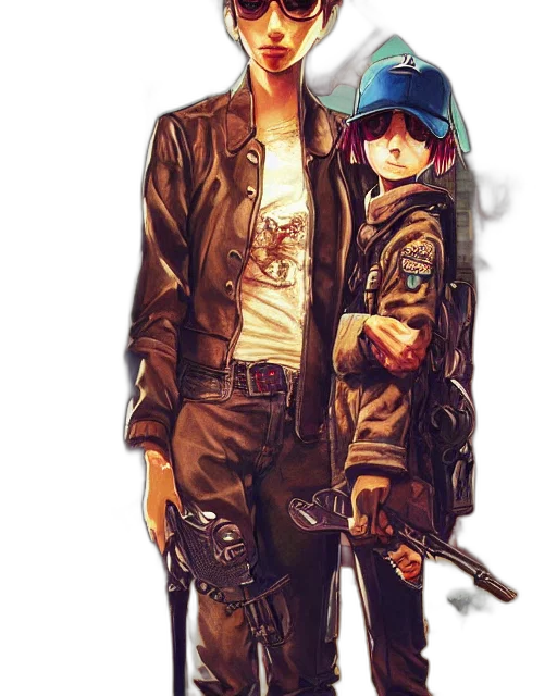 jacket, weapon, cyberpunk, concept art transparent PNG cut-out