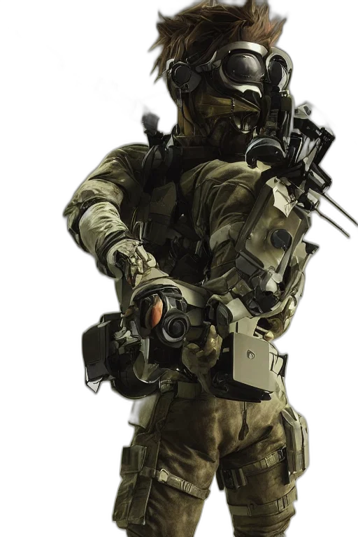 weapon, staff, mask, jacket transparent PNG cut-out