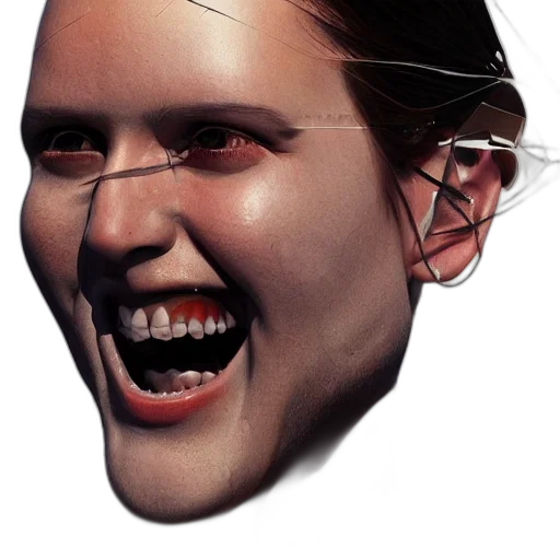 face, mask, creature, 3d render transparent PNG cut-out