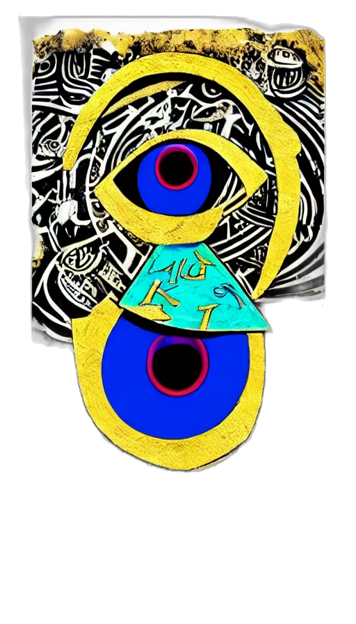 mask, jewelry, face, jacket, cartoon, concept art, photorealistic, neon transparent PNG cut-out