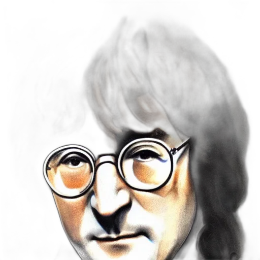 face, hair, photorealistic, cartoon, concept art, oil painting, john, lennon transparent PNG cut-out