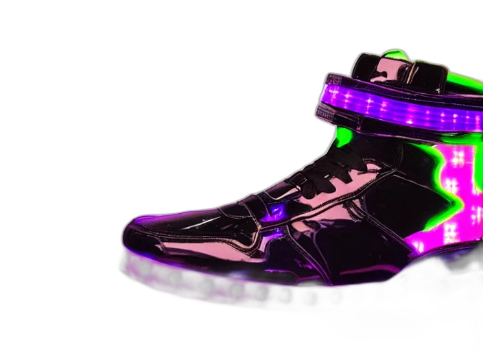 shoes, cyberpunk, vaporwave, 3d render transparent PNG cut-out