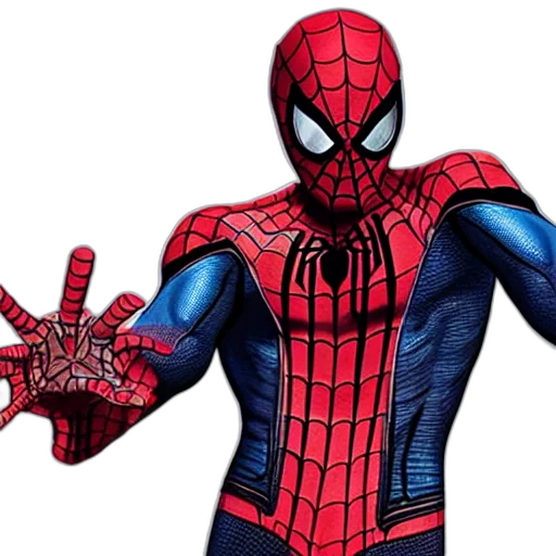 comic book art, concept art, 3d render, spider, man, anatomically, correct, hands transparent PNG cut-out
