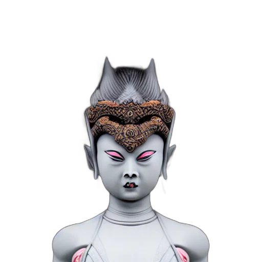 mask, crown, jewelry, face, 3d render, concept art, fantasy art, cyberpunk transparent PNG cut-out