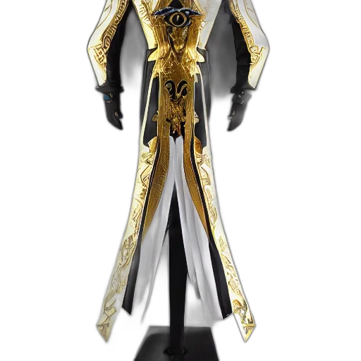 sword, jewelry, staff, robot, concept art, 3d render, fantasy art, golden transparent PNG cut-out