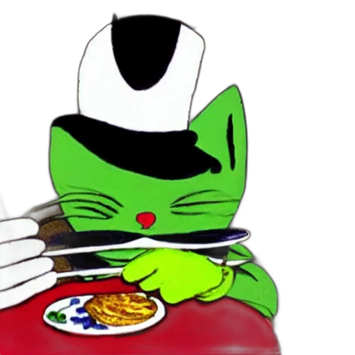 food, hat, staff, cat, eating, green, eggs, ham transparent PNG cut-out