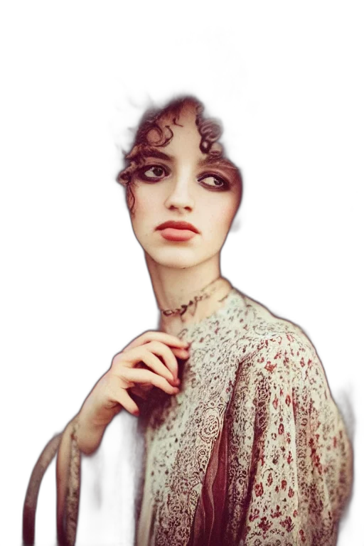 face, jewelry, dress, photorealistic transparent PNG cut-out