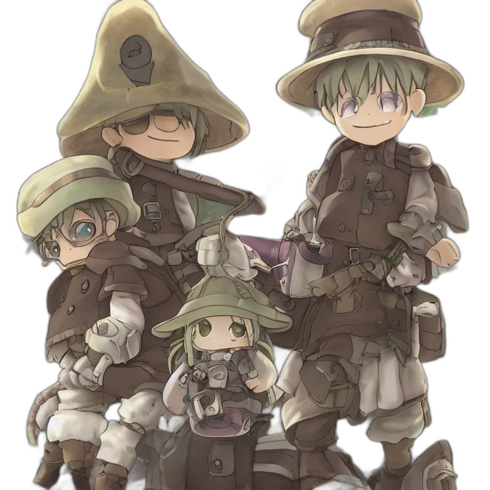 hat, staff, weapon, concept art, fantasy art, pixel art, anime, earth tones transparent PNG cut-out