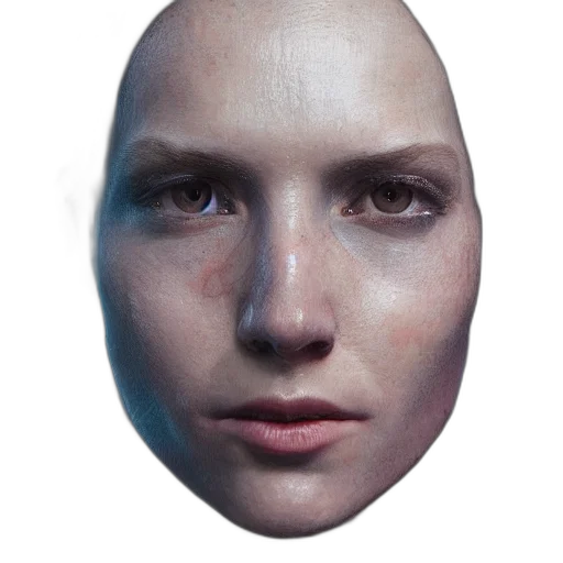 face, mask, robot, jewelry, photorealistic, 3d render, concept art, cyberpunk transparent PNG cut-out