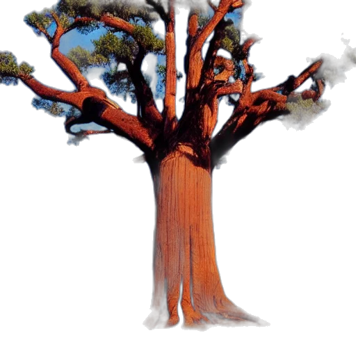 tree, crown, staff, animal, concept art, photorealistic, 3d render, watercolor transparent PNG cut-out