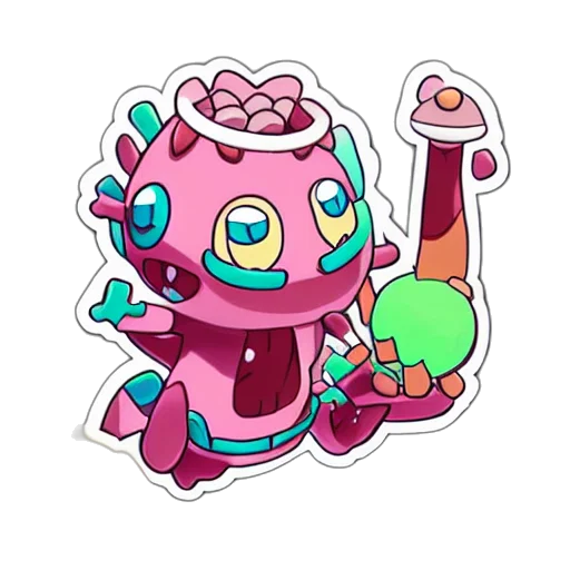 robot, creature, staff, weapon transparent PNG cut-out