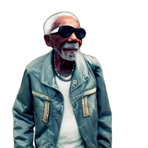 jacket, photorealistic, 3d render, photo, year, old, black, man transparent PNG cut-out