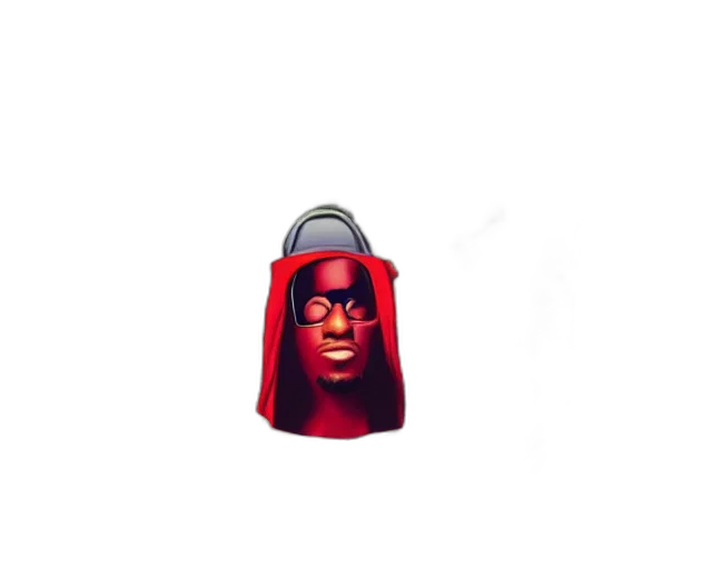 mask, face, hat, crown, pixel art, 3d render, concept art, comic book art transparent PNG cut-out