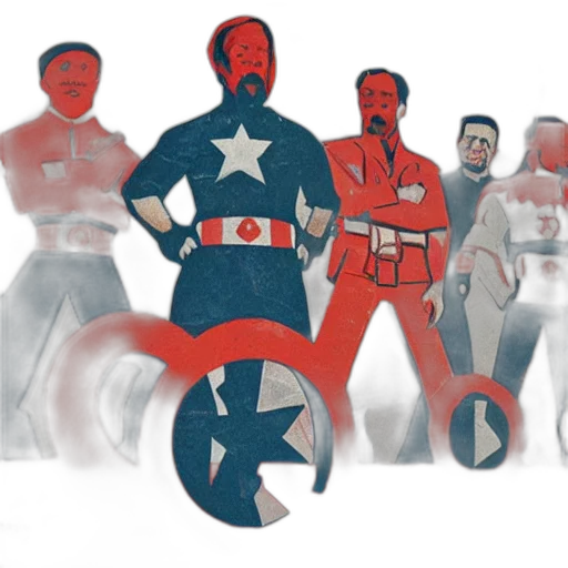 comic book art, concept art, cartoon, 3d render, red, communist, avengers, constructivism transparent PNG cut-out