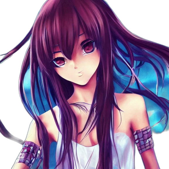 dress, face, staff, anime transparent PNG cut-out