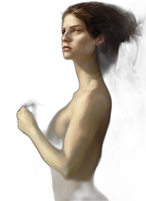 face, dress, hair, creature, photorealistic, concept art, fantasy art, oil painting transparent PNG cut-out