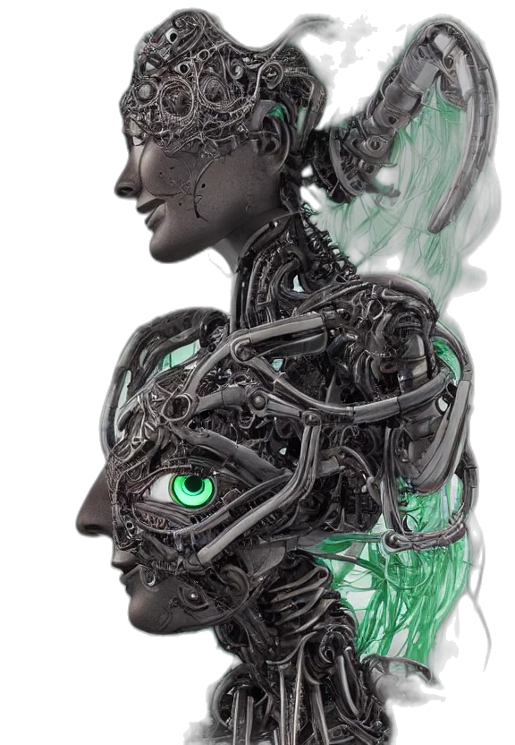 robot, mask, face, creature, cyberpunk, concept art, fantasy art, comic book art transparent PNG cut-out