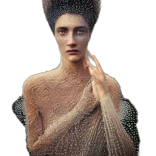 hair, dress, hat, crown, photorealistic, 3d render, pixel art, fantasy art transparent PNG cut-out