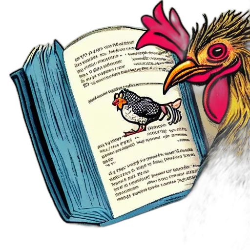 uma, chicken, lendo, livro transparent PNG cut-out