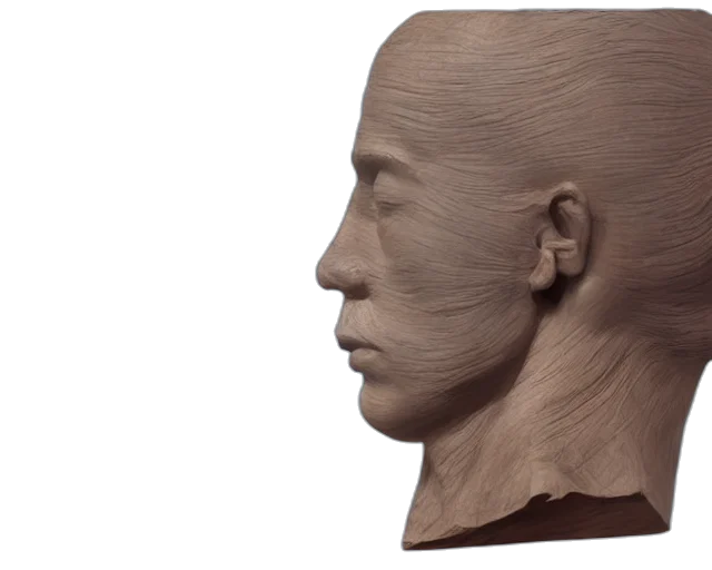 face, mask, hair, crown, 3d render, photorealistic, concept art, giant transparent PNG cut-out
