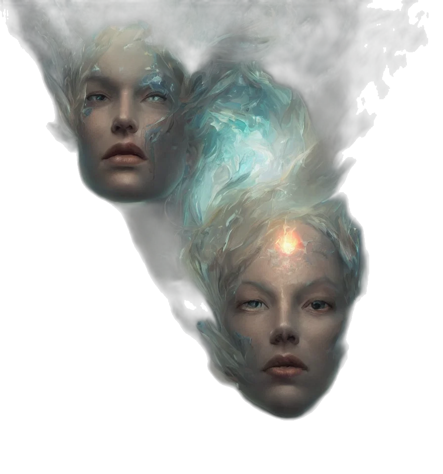 face, mask, hair, crown transparent PNG cut-out