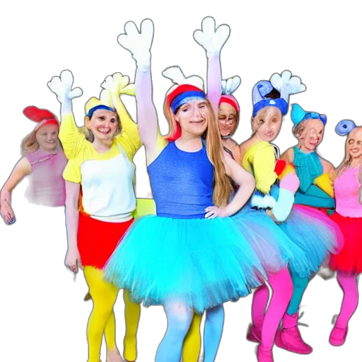 dress, mask, staff, hat, 3d render, concept art, neon, smurfs transparent PNG cut-out