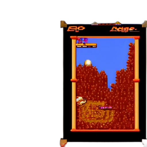 pixel art, fire, golden, neo, geo, arcade, screen, desert transparent PNG cut-out
