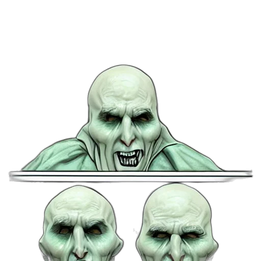 mask, face, creature, concept art, 3d render, comic book art, fantasy art, green transparent PNG cut-out