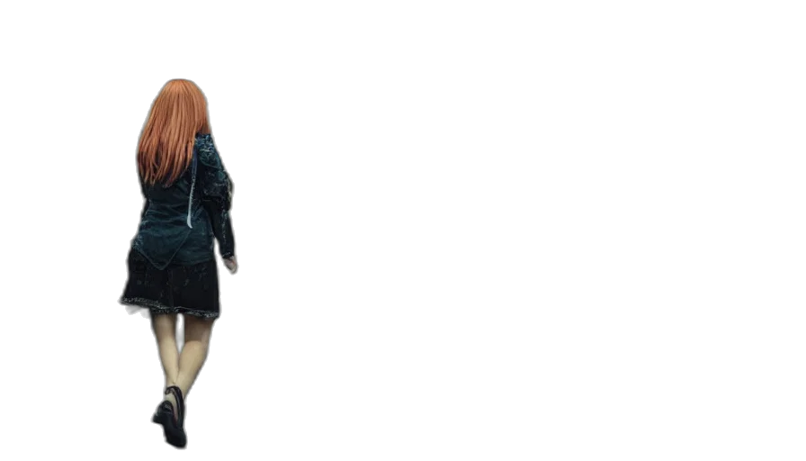 jacket, hair, dress, staff, 3d render, concept art, anime, cartoon transparent PNG cut-out