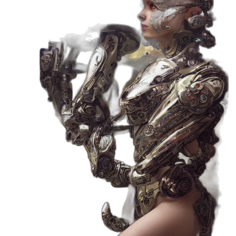 robot, creature, weapon, mask transparent PNG cut-out