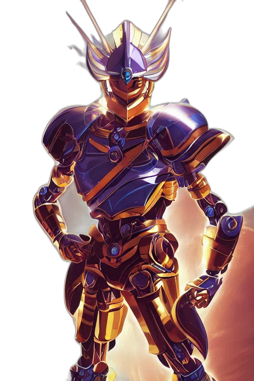 robot, weapon, sword, concept art, 3d render, comic book art, fantasy art, golden transparent PNG cut-out