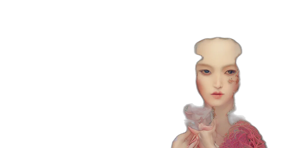 robot, face, mask, hair transparent PNG cut-out