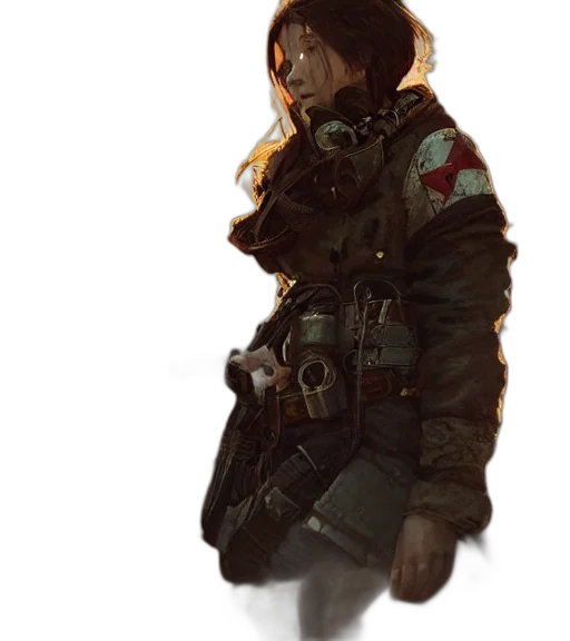 jacket, weapon, staff, face transparent PNG cut-out