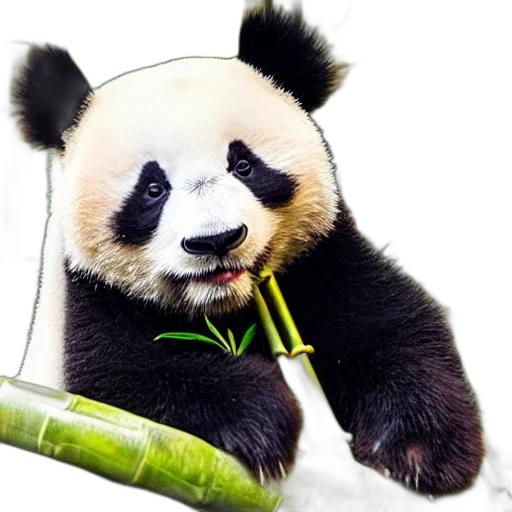 animal, staff, photorealistic, 3d render, green, adorable, panda, cub transparent PNG cut-out