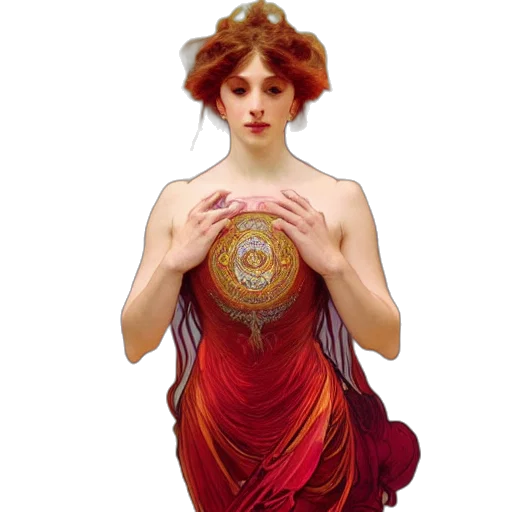 dress, jewelry, crown, fantasy art, pixel art, concept art, photorealistic, red transparent PNG cut-out