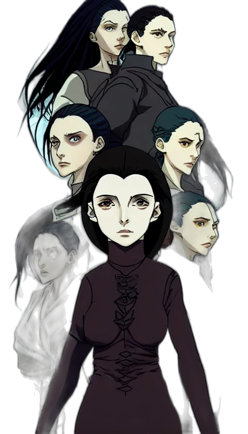 face, mask, staff, concept art, fantasy art, comic book art, anime, dark transparent PNG cut-out