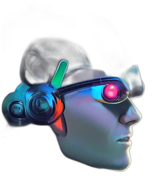 robot, cyberpunk, concept art, 3d render transparent PNG cut-out