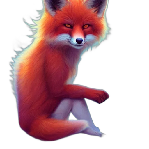 animal, creature, staff, concept art, fantasy art, watercolor, pixel art, red transparent PNG cut-out